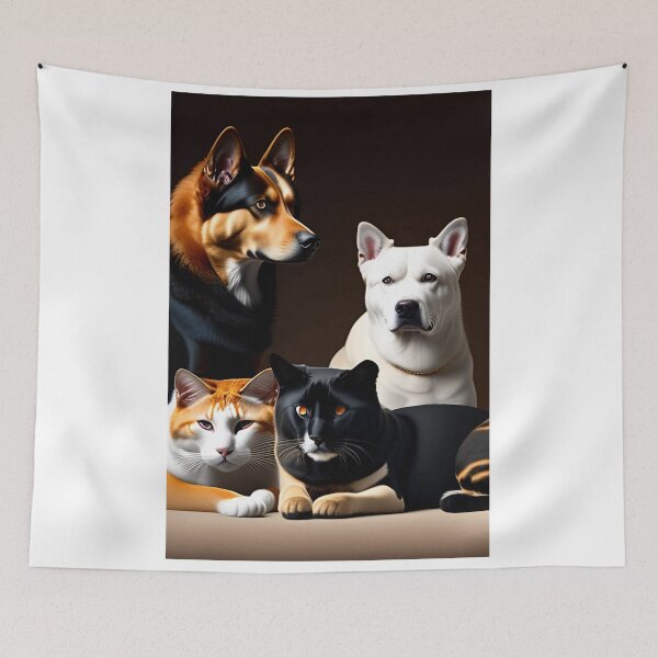Aperçu de l'œuvre Art conceptuel numérique de chats et de chiens amicaux créée et vendue par MarcusPetrus.