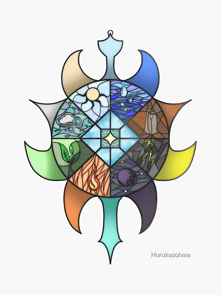 "Elemental Stained Glass" Sticker for Sale by Hurukasohma Redbubble