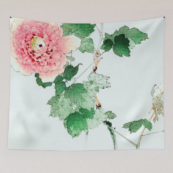 Item preview, Japanese Tree peony painting by Watanabe Seitei, vintage botanical,Japanese Woodblock Painting Exhibition,ukiyo e,  designed and sold by Tamas Das.