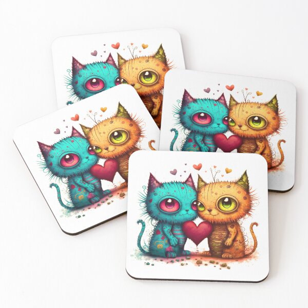 Item preview, Cat Monsters Valentine #1 designed and sold by quicksilversun.