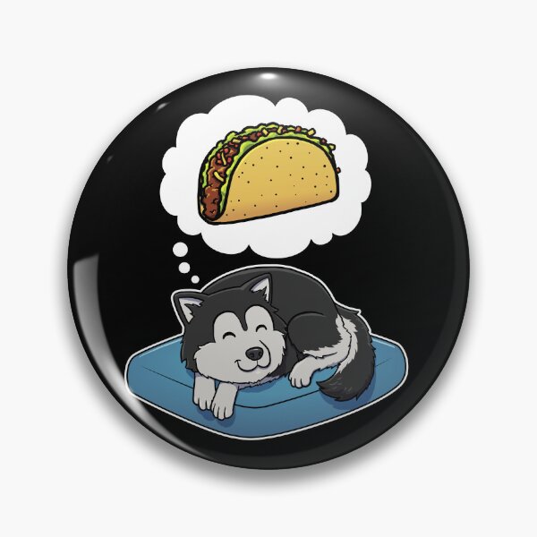 Aperçu de l'œuvre Alaskan Malamute dreaming about Tacos créée et vendue par DoggieDelights.