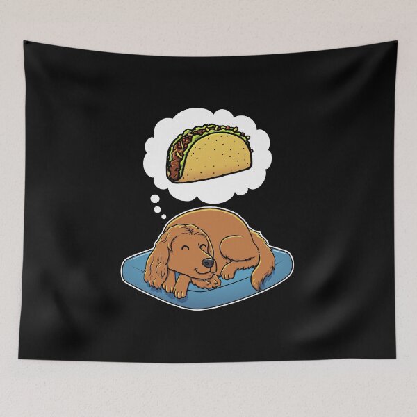 Item preview, English Cocker Spaniel dreaming about Tacos designed and sold by DoggieDelights.
