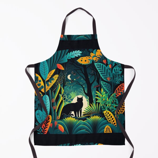 Item preview, Jungle print with black cat #2 designed and sold by Christolamber.