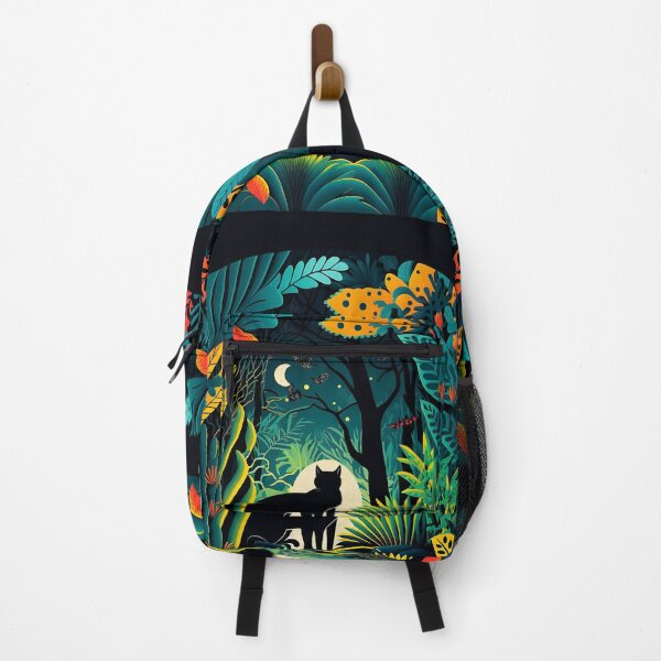 Item preview, Jungle print with black cat #2 designed and sold by Christolamber.