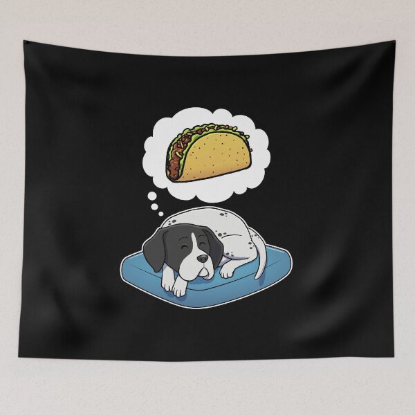 Artikelvorschau, English Pointer dreaming about Tacos entworfen und verkauft von DoggieDelights.