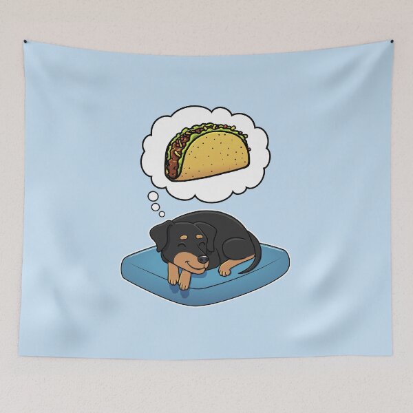 Item preview, Miniature Pinscher dreaming about Tacos designed and sold by DoggieDelights.