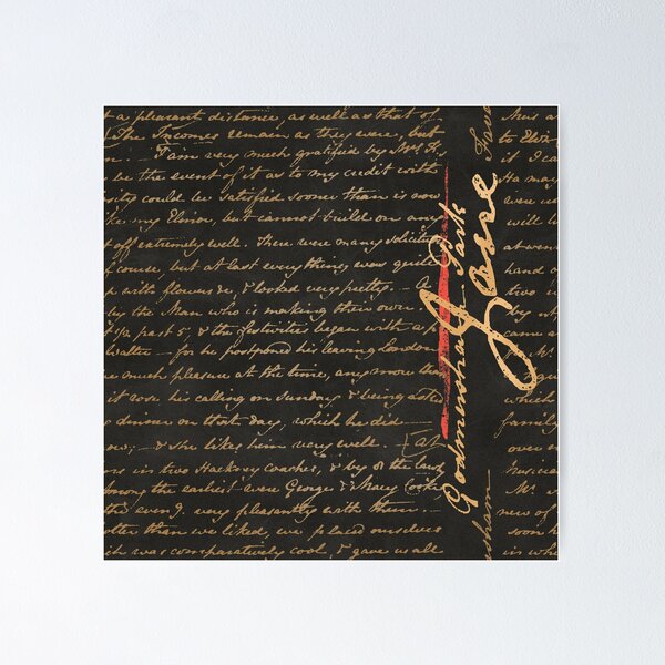 Jane Austen Handwriting Poster