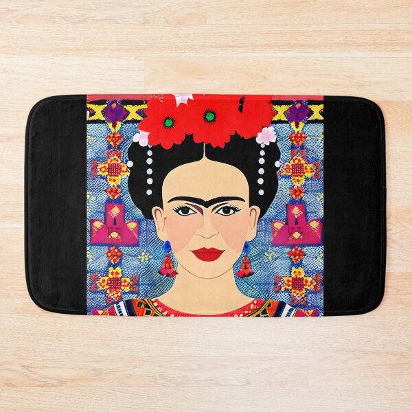Item preview, Mexican Folk Art, beautiful lady with red flowers, Inspired by Frida Kalho designed and sold by RoyalRepublics.