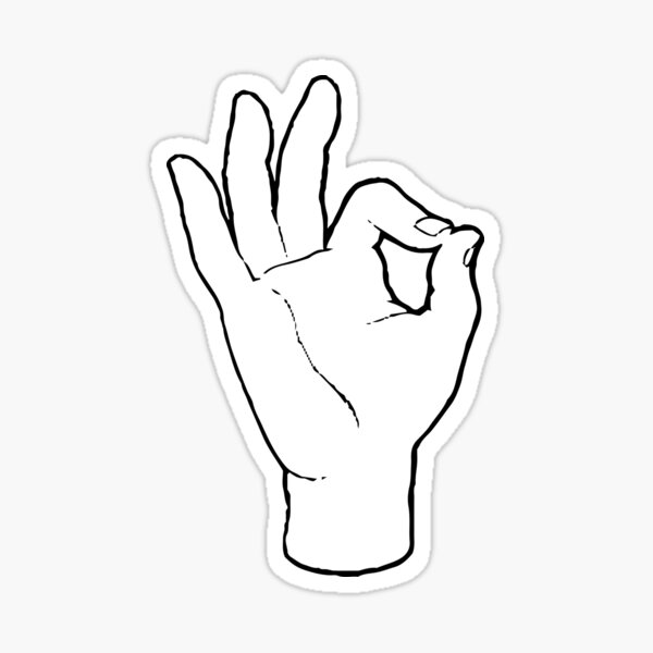 Ok Hand Sign Stickers Redbubble - ok hand decal roblox