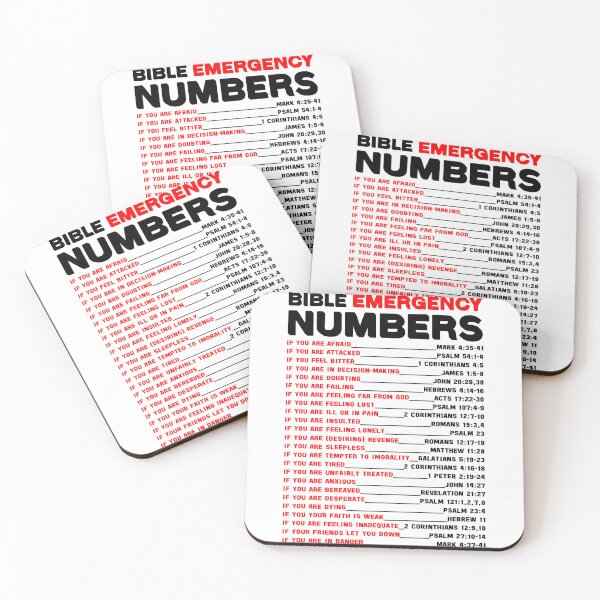 Item preview, BIBLE EMERGENCY NUMBERS IN BLACK AND RED COLOR designed and sold by EverLifeApparel.