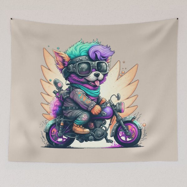 Item preview, Cute Puppy on a Motorcycle in Pastel Colors designed and sold by quick-drops.