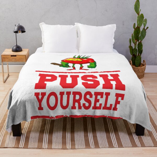 Item preview, Push Yourself Tomato The Barbarian Foodie Superhero Bodybuilder Workout Powerlifter Weightlifter designed and sold by ProjectX23.