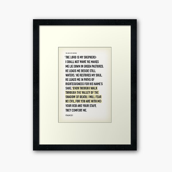Vista previa del artículo con la obra «El Señor es mi pastor, póster del versículo de las Escrituras (Salmo 23:1)», diseñado y vendido por Scriptura Workshop.