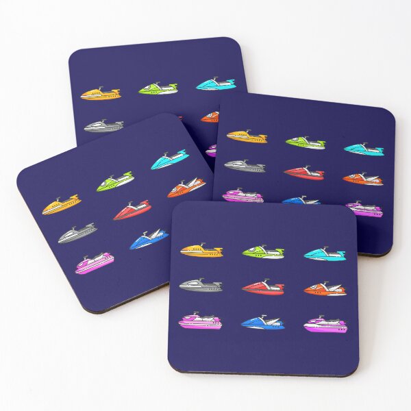 Item preview, Jet Ski Red Blue Green Yellow Lake designed and sold by ChristinasMess.