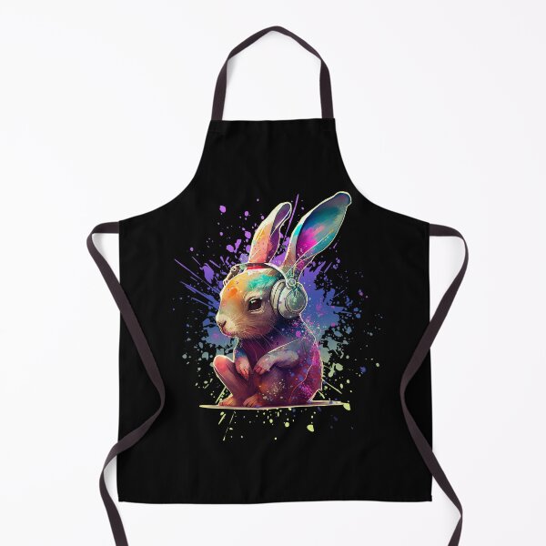 Item preview, Colorful bunny with headphones designed and sold by Fran Fryberg.