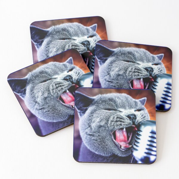 Item preview, Rock Star Cat Singing In A Microphone, Cat 4 designed and sold by LesTheArt.