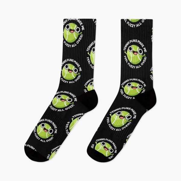 Item preview, Tennis Puns Make Me Feel Fuzzy All Over Funny Sport Puns (Dark BG) designed and sold by punnybone.