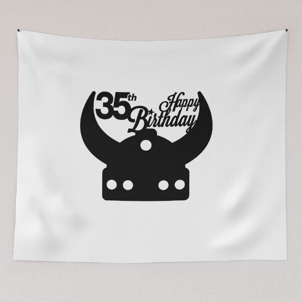 Item preview, 35th Birthday T-Shirt, Happy Birthday T-shirt, viking hat theme, Birthday Gift, Design for Man and Ladies ,Boy and Girl ,Classic T-Shirt Gift designed and sold by sixday 7day.