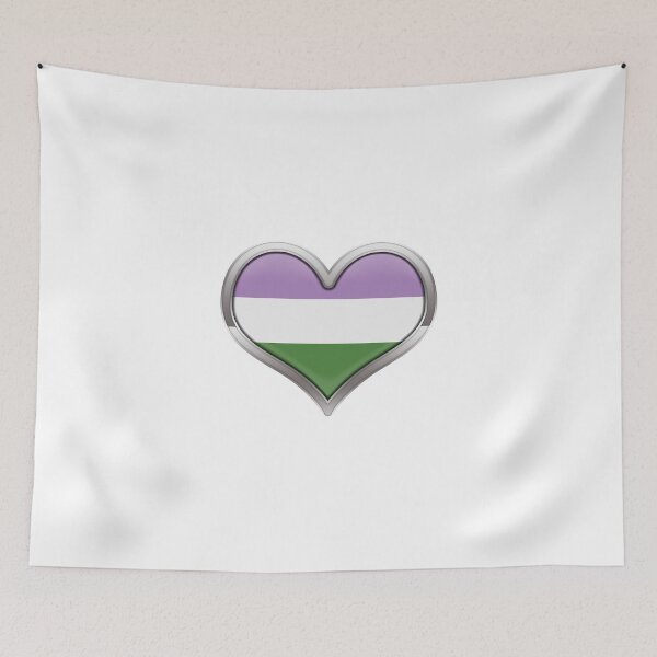 Item preview, Large Genderqueer Pride Flag Colored Heart with Chrome Frame designed and sold by LiveLoudGraphic.