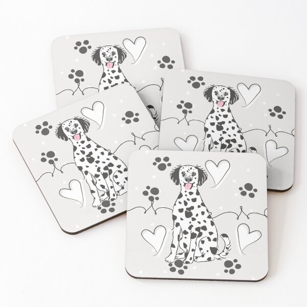 Item preview, LOVE Long Haired Dalmatian - Black and White 1 designed and sold by Lulupainting.