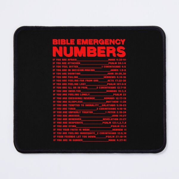 Item preview, BIBLE EMERGENCY NUMBERS IN RED COLOR  designed and sold by EverLifeApparel.