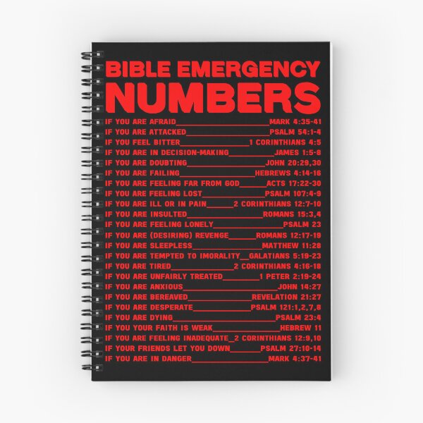 Item preview, BIBLE EMERGENCY NUMBERS IN RED COLOR  designed and sold by EverLifeApparel.