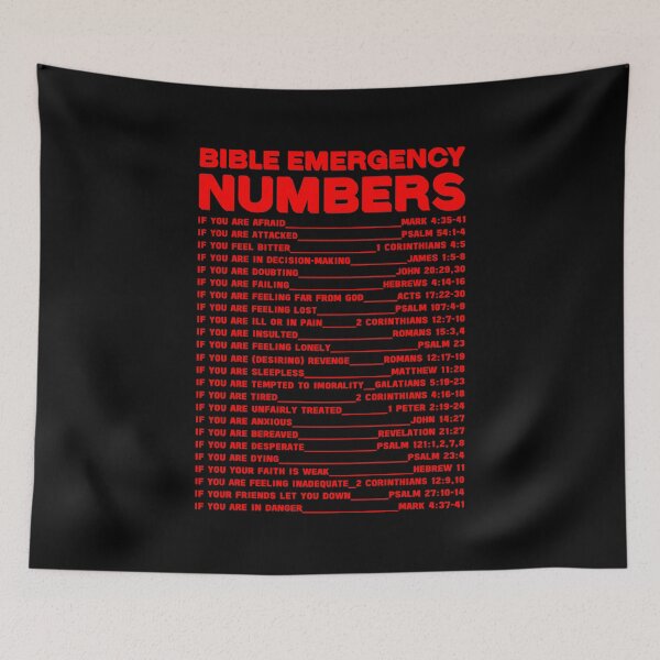 Item preview, BIBLE EMERGENCY NUMBERS IN RED COLOR  designed and sold by EverLifeApparel.