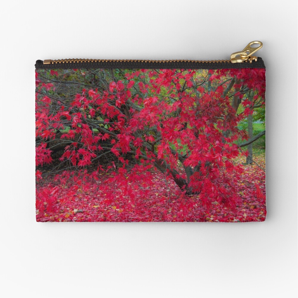 Red Fall Zipper Pouch