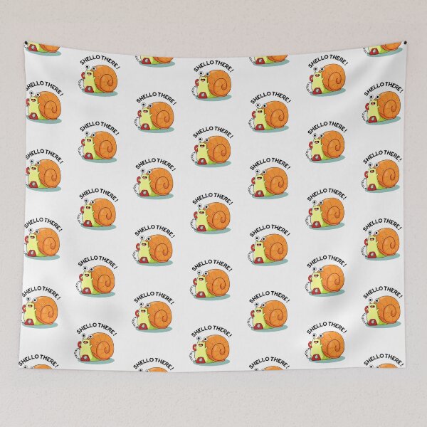 Item preview, Shello There Funny Snail Hello Puns  designed and sold by punnybone.