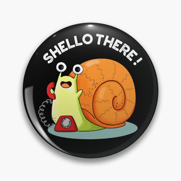 Item preview, Shello There Funny Snail Hello Puns (Dark BG) designed and sold by punnybone.