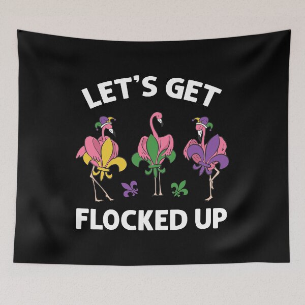 Item preview, Let's Get Flocked Up Mardi Gras Funny Flamingo Bird Men Women designed and sold by Designer-Girl.