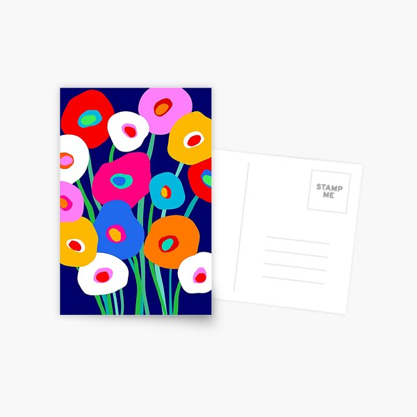 Item preview, Happy and Bright flower bouquet on blue designed and sold by Dominiquevari.