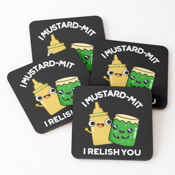 Item preview, I Mustard-mit I Relish You Funny Condiment Puns (Dark BG) designed and sold by punnybone.