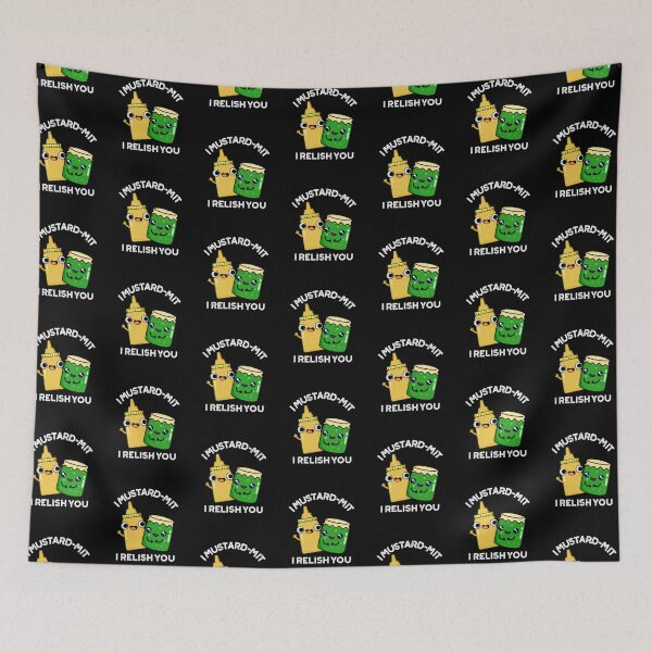 Item preview, I Mustard-mit I Relish You Funny Condiment Puns (Dark BG) designed and sold by punnybone.