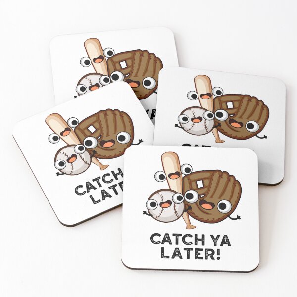 Item preview, Catch Ya Later Funny Baseball Puns  designed and sold by punnybone.