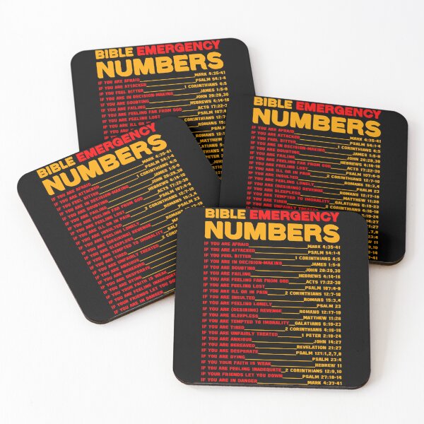 Item preview, BIBLE EMERGENCY NUMBERS IN WHITE AND ORANGE COLOR designed and sold by EverLifeApparel.