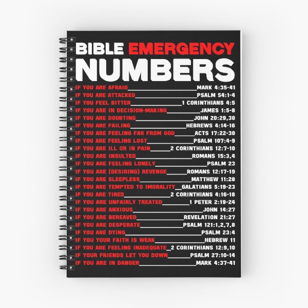 Item preview, BIBLE EMERGENCY NUMBERS IN WHITE AND RED COLOR designed and sold by EverLifeApparel.