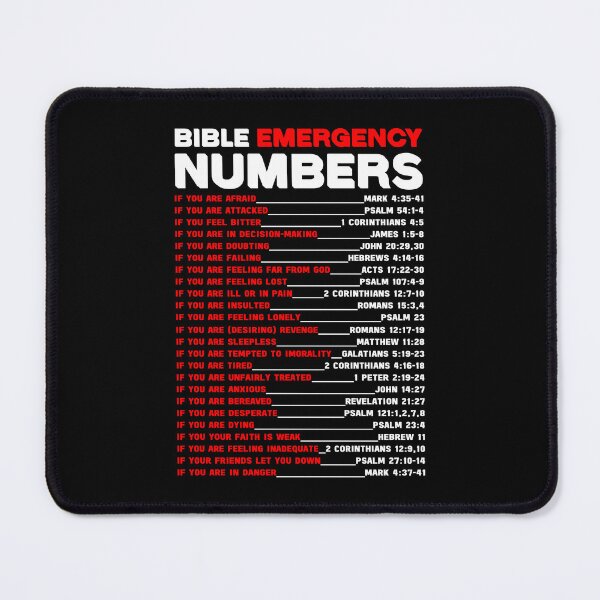 Item preview, BIBLE EMERGENCY NUMBERS IN WHITE AND RED COLOR designed and sold by EverLifeApparel.