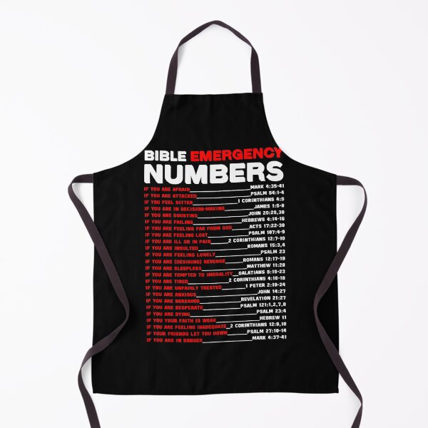 Item preview, BIBLE EMERGENCY NUMBERS IN WHITE AND RED COLOR designed and sold by EverLifeApparel.