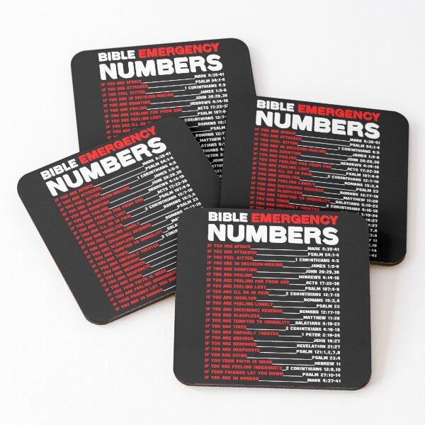Item preview, BIBLE EMERGENCY NUMBERS IN WHITE AND RED COLOR designed and sold by EverLifeApparel.