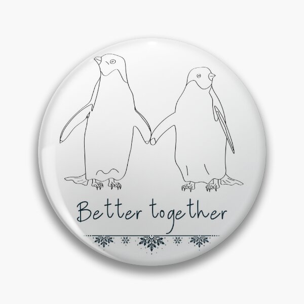 Item preview, Better together - Happy penguin couple in love, holding 'hands' in snowstorm. Cute Valentine's gift. designed and sold by Silva-Sol.