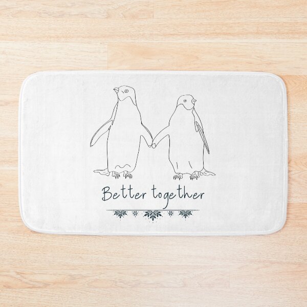 Item preview, Better together - Happy penguin couple in love, holding 'hands' in snowstorm. Cute Valentine's gift. designed and sold by Silva-Sol.
