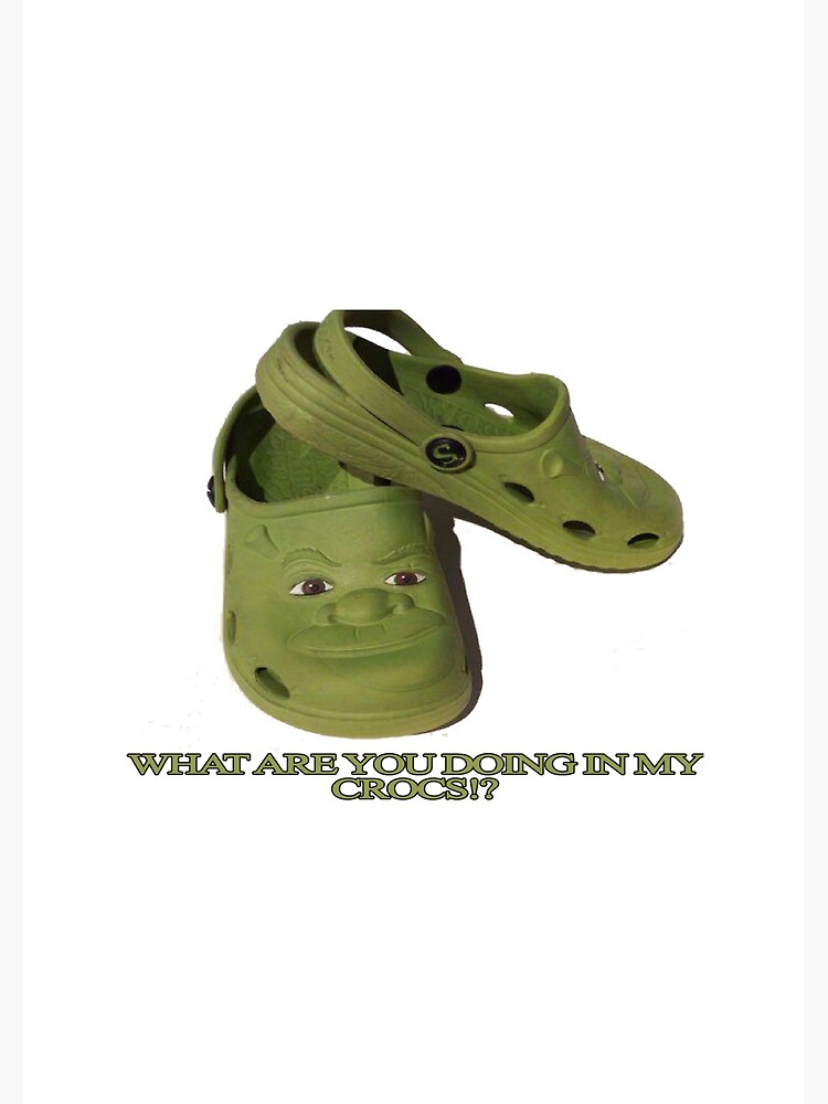 What are you doing in my Shrek Crocs Spiral Notebook for Sale by  apollosale