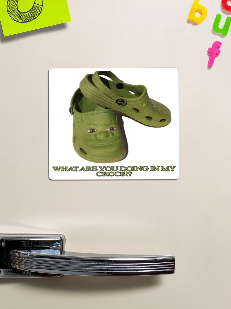 What are you doing in my Shrek Crocs Poster for Sale by apollosale