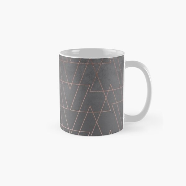 Item preview, Modern rose gold geometric triangles blush pink abstract pattern on grey cement industrial designed and sold by GirlyTrend.