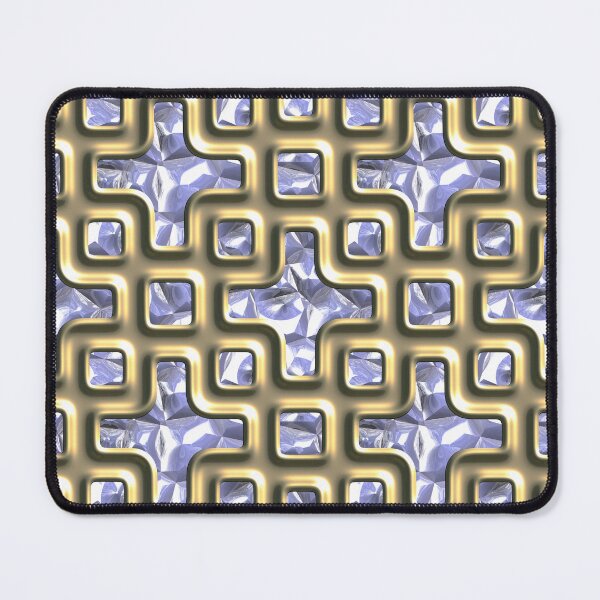Item preview, Blue crystals and gold embossed 3d ornament seamless pattern designed and sold by gallofoto.