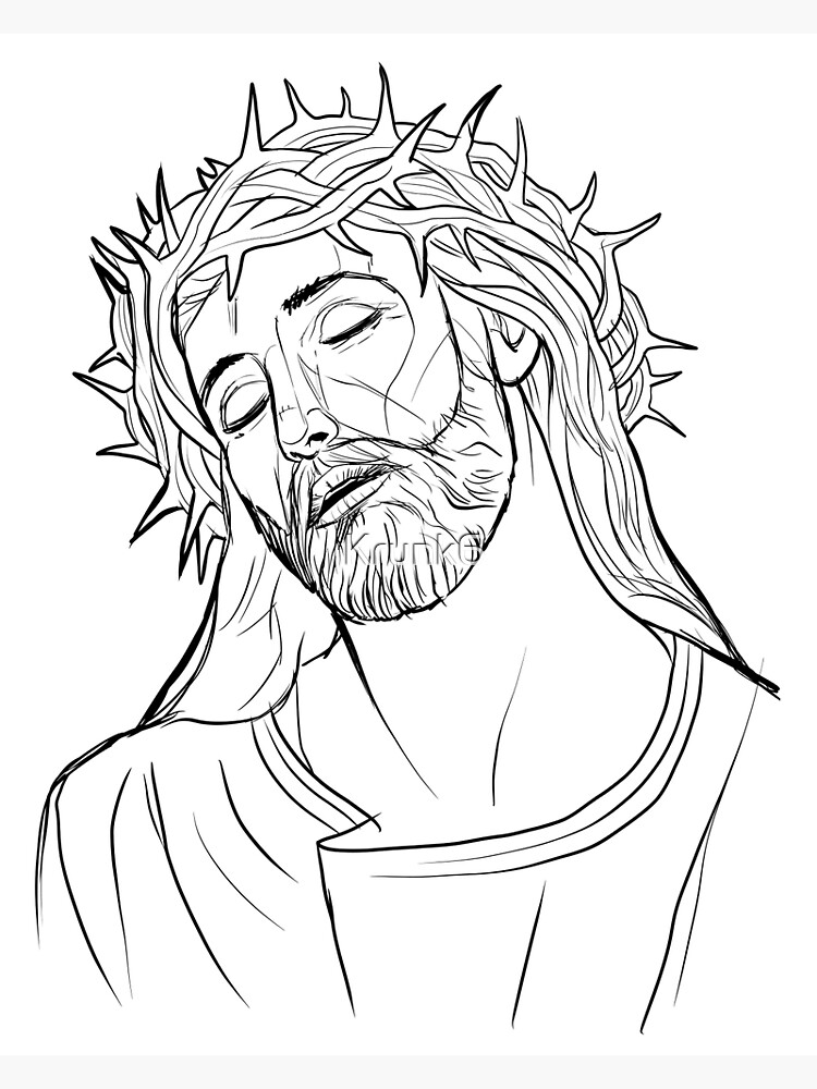 Jesus Face Sketch Drawing, Art Vector Design Stock Vector - Illustration of  object, catholic: 108508468