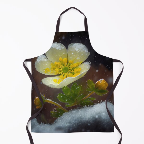 Aperçu de l'œuvre Blossoming in Snowfall Buttercup and Bumper Digital Painting créée et vendue par CodeAndColors.