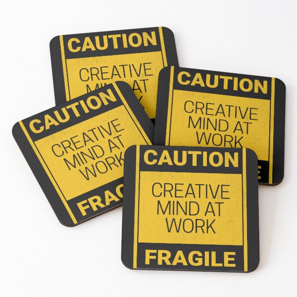Item preview, Creative Mind At Work | Funny Caution Fragile Warning Sign | Funny Office/Working Saying designed and sold by Joy Asobi.
