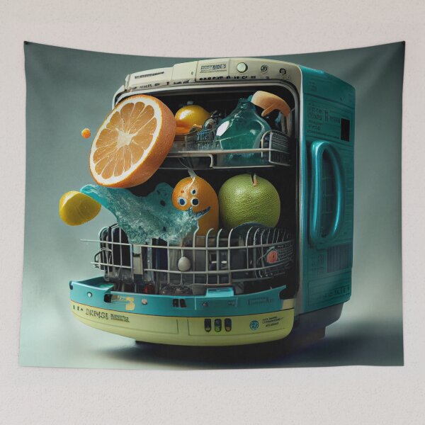 Item preview, Citrus Cleanup The Dishwashers Burden Digital Painting designed and sold by CodeAndColors.